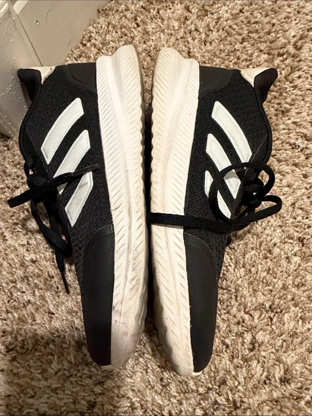 Kids adidas Black Athletic Sneakers with White Accents